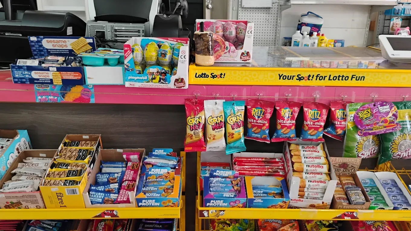 Chocolate bars and sweet treats at the counter