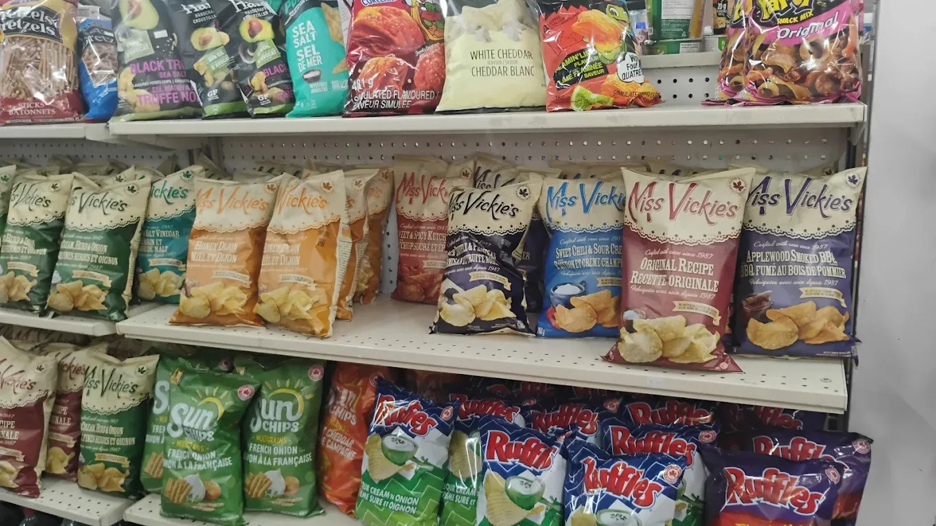Chips and pretzels at Northmount Convenience Store
